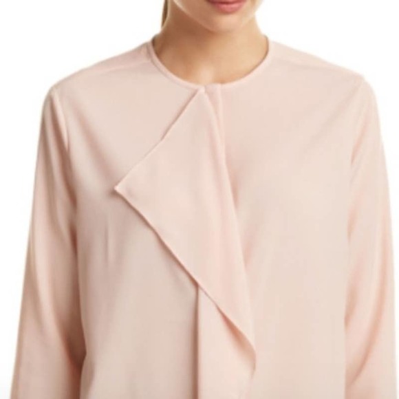 Marchessa Tops - Marchese Rose Ruffle Long Sleeve Top Blush PInk Hidden Button Size XS Women's